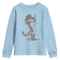 Vintage Cowboy Cat Youth Sweatshirt Retro 90s Western Country Rodeo Kitten Cowgirl - Wonder Print Shop