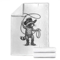 Vintage Raccoon Cowboy Throw Blanket Cowgirl Trash Panda Western Country Meme - Wonder Print Shop