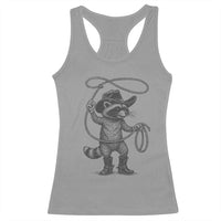 Vintage Raccoon Cowboy Racerback Tank Top Cowgirl Trash Panda Western Country Meme - Wonder Print Shop