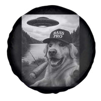Dog Selfie With Alien UFO Spare Tire Cover Funny Fishing Golden Retriever Smoking Dog Lover - Wonder Print Shop