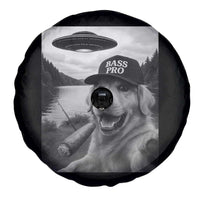 Dog Selfie With Alien UFO Spare Tire Cover Funny Fishing Golden Retriever Smoking Dog Lover - Wonder Print Shop