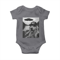 Dog Selfie With Alien UFO Baby Onesie Funny Fishing Golden Retriever Smoking Dog Lover - Wonder Print Shop