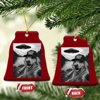 Dog Selfie With Alien UFO Ceramic Ornament Funny Fishing Golden Retriever Smoking Dog Lover - Wonder Print Shop