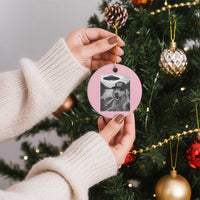Dog Selfie With Alien UFO Ceramic Ornament Funny Fishing Golden Retriever Smoking Dog Lover - Wonder Print Shop