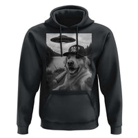 Dog Selfie With Alien UFO Hoodie Funny Fishing Golden Retriever Smoking Dog Lover - Wonder Print Shop
