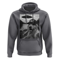 Dog Selfie With Alien UFO Hoodie Funny Fishing Golden Retriever Smoking Dog Lover - Wonder Print Shop