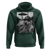 Dog Selfie With Alien UFO Hoodie Funny Fishing Golden Retriever Smoking Dog Lover - Wonder Print Shop