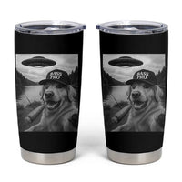 Dog Selfie With Alien UFO Tumbler Cup Funny Fishing Golden Retriever Smoking Dog Lover - Wonder Print Shop