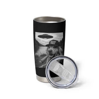 Dog Selfie With Alien UFO Tumbler Cup Funny Fishing Golden Retriever Smoking Dog Lover - Wonder Print Shop