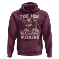 Funny Dachshund Cowboy Hoodie Real Men Play With Their Weiners - Wonder Print Shop