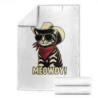 Vintage Cowboy Cat Throw Blanket Retro 90s Western Country Rodeo Meowdy Partner - Wonder Print Shop