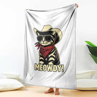 Vintage Cowboy Cat Throw Blanket Retro 90s Western Country Rodeo Meowdy Partner - Wonder Print Shop