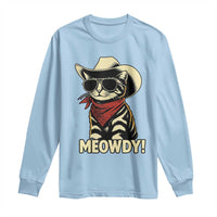 Vintage Cowboy Cat Long Sleeve Shirt Retro 90s Western Country Rodeo Meowdy Partner - Wonder Print Shop