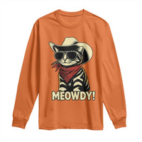 Vintage Cowboy Cat Long Sleeve Shirt Retro 90s Western Country Rodeo Meowdy Partner - Wonder Print Shop