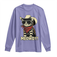Vintage Cowboy Cat Long Sleeve Shirt Retro 90s Western Country Rodeo Meowdy Partner - Wonder Print Shop