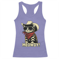 Vintage Cowboy Cat Racerback Tank Top Retro 90s Western Country Rodeo Meowdy Partner - Wonder Print Shop