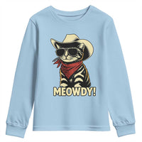 Vintage Cowboy Cat Youth Sweatshirt Retro 90s Western Country Rodeo Meowdy Partner - Wonder Print Shop