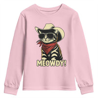 Vintage Cowboy Cat Youth Sweatshirt Retro 90s Western Country Rodeo Meowdy Partner - Wonder Print Shop