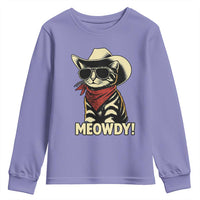 Vintage Cowboy Cat Youth Sweatshirt Retro 90s Western Country Rodeo Meowdy Partner - Wonder Print Shop