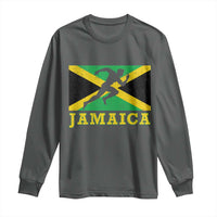 Jamaican Flag Track And Field Long Sleeve Shirt Retro Vintage Jamaica Runner Track Team - Wonder Print Shop