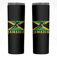 Jamaican Flag Track And Field Skinny Tumbler Retro Vintage Jamaica Runner Track Team - Wonder Print Shop