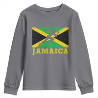Jamaican Flag Track And Field Youth Sweatshirt Retro Vintage Jamaica Runner Track Team - Wonder Print Shop