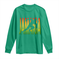 Jamaica Track And Field Long Sleeve Shirt Retro Vintage Sport Jamaican Flag - Wonder Print Shop