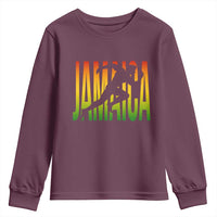 Jamaica Track And Field Youth Sweatshirt Retro Vintage Sport Jamaican Flag - Wonder Print Shop