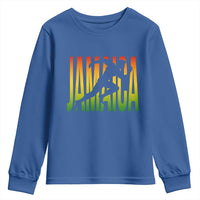 Jamaica Track And Field Youth Sweatshirt Retro Vintage Sport Jamaican Flag - Wonder Print Shop