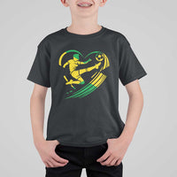 Jamaica Soccer T Shirt For Kid Jamaican Flag Reggae Football Caribbean Pride - Wonder Print Shop