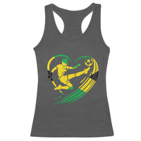 Jamaica Soccer Racerback Tank Top Jamaican Flag Reggae Football Caribbean Pride - Wonder Print Shop