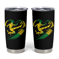 Jamaica Soccer Tumbler Cup Jamaican Flag Reggae Football Caribbean Pride - Wonder Print Shop