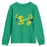 Jamaica Soccer Youth Sweatshirt Jamaican Flag Reggae Football Caribbean Pride - Wonder Print Shop