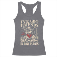 Funny Dachshund Cowboy Racerback Tank Top Ive Got Friends In Low Places - Wonder Print Shop