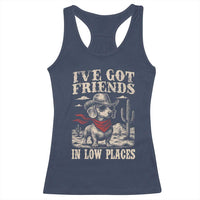 Funny Dachshund Cowboy Racerback Tank Top Ive Got Friends In Low Places - Wonder Print Shop