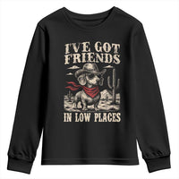 Funny Dachshund Cowboy Youth Sweatshirt Ive Got Friends In Low Places - Wonder Print Shop