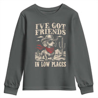 Funny Dachshund Cowboy Youth Sweatshirt Ive Got Friends In Low Places - Wonder Print Shop