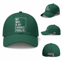 My Wife Is My Favorite Problem Funny Husband Baseball Cap Distressed Graphic