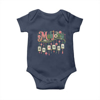 Funny Mahjong Lovers Baby Onesie Funny Mahjong Lovers Chinese Game Floral Vintage Aesthetic Graphic