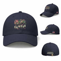 Funny Mahjong Lovers Baseball Cap Funny Mahjong Lovers Chinese Game Floral Vintage Aesthetic Graphic