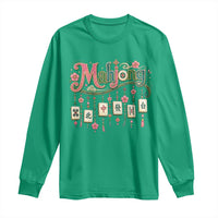 Funny Mahjong Lovers Long Sleeve Shirt Funny Mahjong Lovers Chinese Game Floral Vintage Aesthetic Graphic