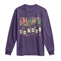 Funny Mahjong Lovers Long Sleeve Shirt Funny Mahjong Lovers Chinese Game Floral Vintage Aesthetic Graphic