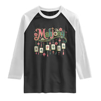 Funny Mahjong Lovers Raglan Shirt Funny Mahjong Lovers Chinese Game Floral Vintage Aesthetic Graphic