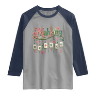 Funny Mahjong Lovers Raglan Shirt Funny Mahjong Lovers Chinese Game Floral Vintage Aesthetic Graphic