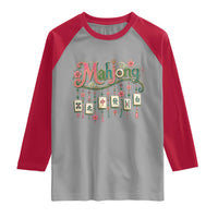 Funny Mahjong Lovers Raglan Shirt Funny Mahjong Lovers Chinese Game Floral Vintage Aesthetic Graphic