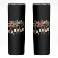 Funny Mahjong Lovers Skinny Tumbler Funny Mahjong Lovers Chinese Game Floral Vintage Aesthetic Graphic