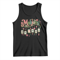 Funny Mahjong Lovers Tank Top Funny Mahjong Lovers Chinese Game Floral Vintage Aesthetic Graphic