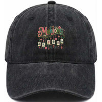 Funny Mahjong Lovers Washed Cotton Baseball Cap Funny Mahjong Lovers Chinese Game Floral Vintage Aesthetic Graphic