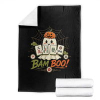 Halloween Ghost Playing Mahjong Spooky Boo Funny Costume Throw Blanket Mahjong Lover Gift