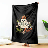 Halloween Ghost Playing Mahjong Spooky Boo Funny Costume Throw Blanket Mahjong Lover Gift